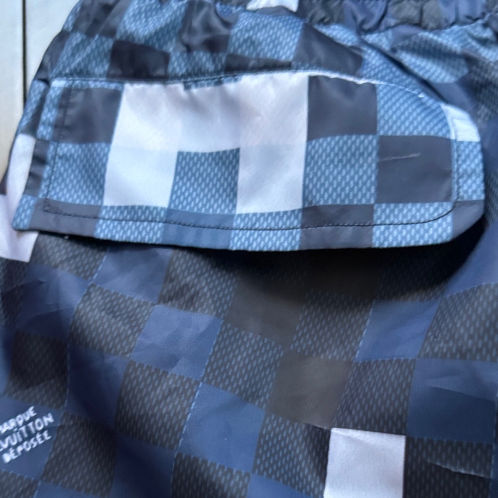 Louis Vuitton Blue Checkered Swim Trunks - Picture 16 of 16